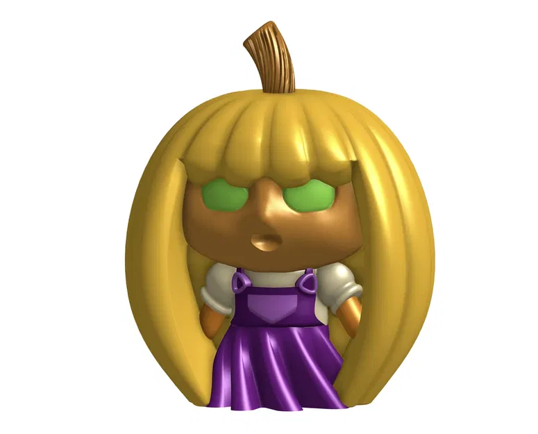 Nhân vật trẻ em bí ngô với kiểu tóc bí ngô dễ thương - Image 3