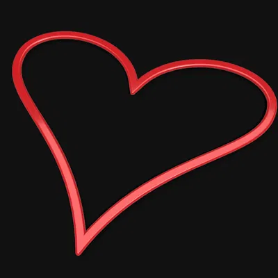 Trái tim tình yêu rộng với các cạnh bo tròn