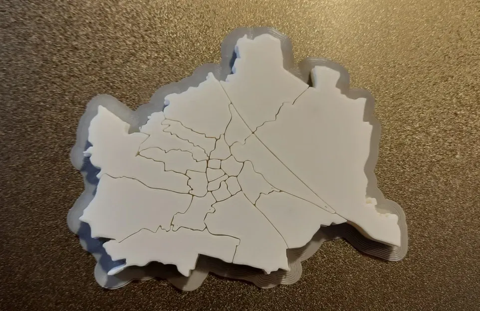 Bản đồ Vienna với ranh giới các quận - có thể in được - Image 1