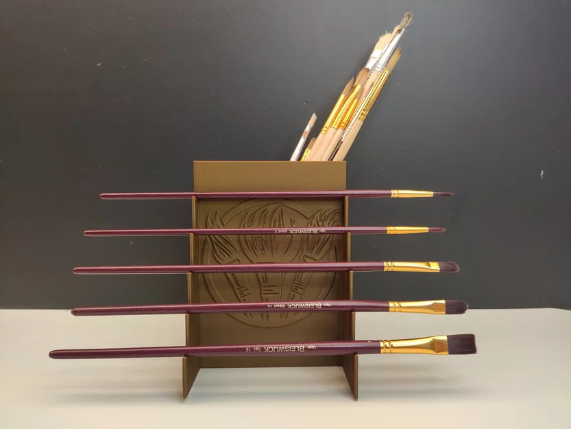 Hộp đựng cọ vẽ với logo và giá trưng bày cọ - Image 1