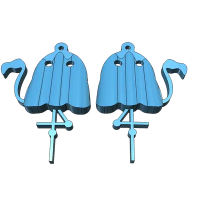 Bông tai ma quái hình hồng hạc cho Halloween