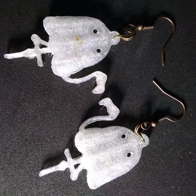 Bông tai ma quái hình hồng hạc cho Halloween