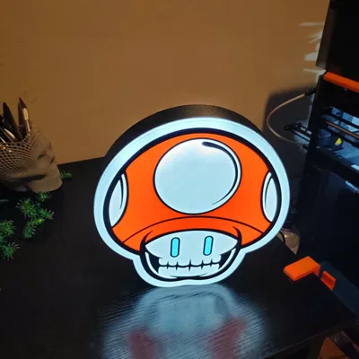 Hộp đèn LED nấm Super Mario và bạch walker