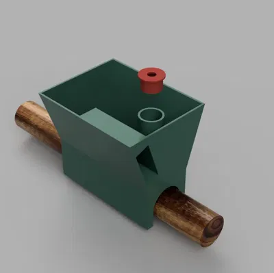 Chậu cây treo trên cột gỗ