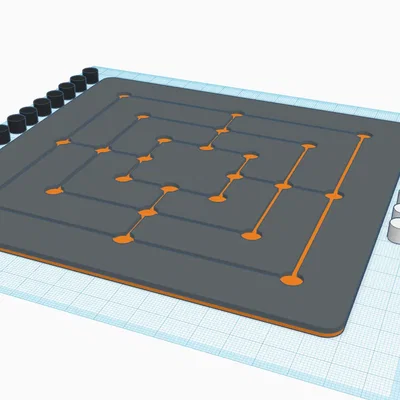 Cờ vây 9 quân Morris in đa sắc cho trò chơi bàn