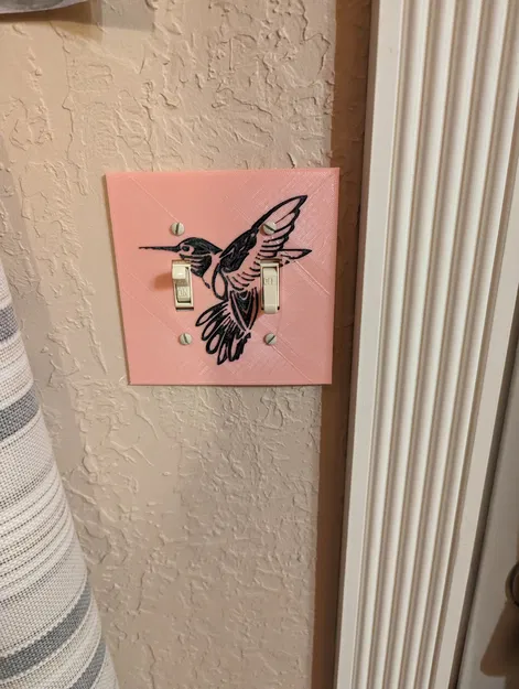 Bảng công tắc đôi hình chim ruồi trang trí tường - Image 1