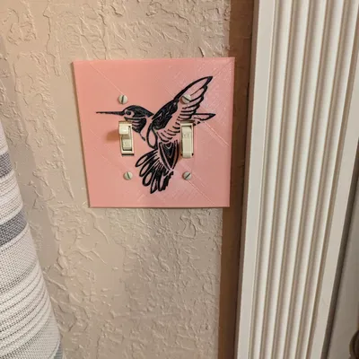 Bảng công tắc đôi hình chim ruồi trang trí tường