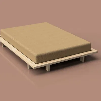 Giường Futon thiết kế đơn giản bằng gỗ