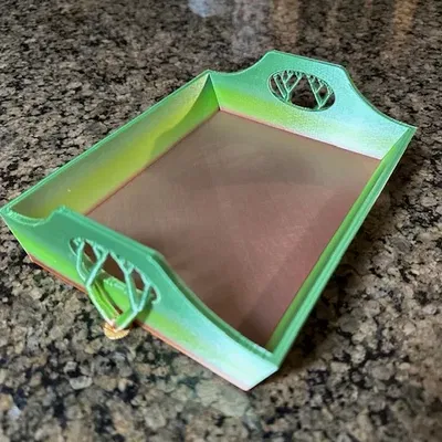 Khay gỗ đơn giản với tay cầm tiện lợi