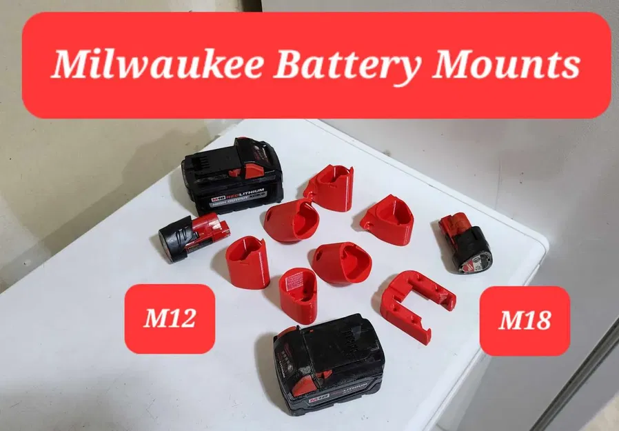 Giá đỡ pin Milwaukee M12 và M18 treo tường - Image 1