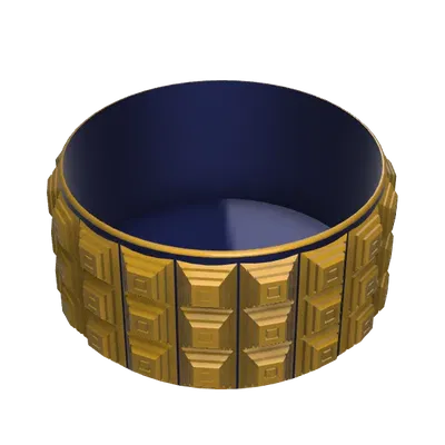 Bát hình chóp với các khối chóp nổi bật trên thành bát