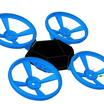 Mô hình quadcopter phức tạp với vỏ bảo vệ cánh quạt