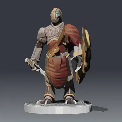 Nhân vật paladin Warforged trong D&D