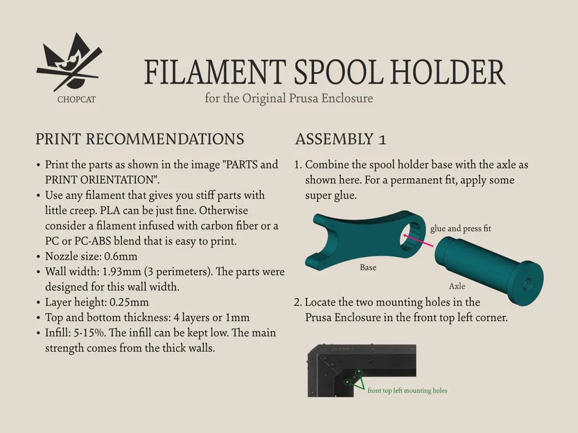 Giá đỡ cuộn filament V2 cho tủ đựng Original Prusa - Image 3