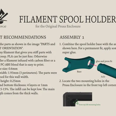 Giá đỡ cuộn filament V2 cho tủ đựng Original Prusa