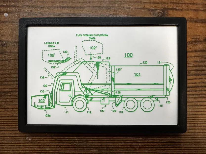 Nghệ thuật treo tường bằng sáng chế xe tải rác - Image 1