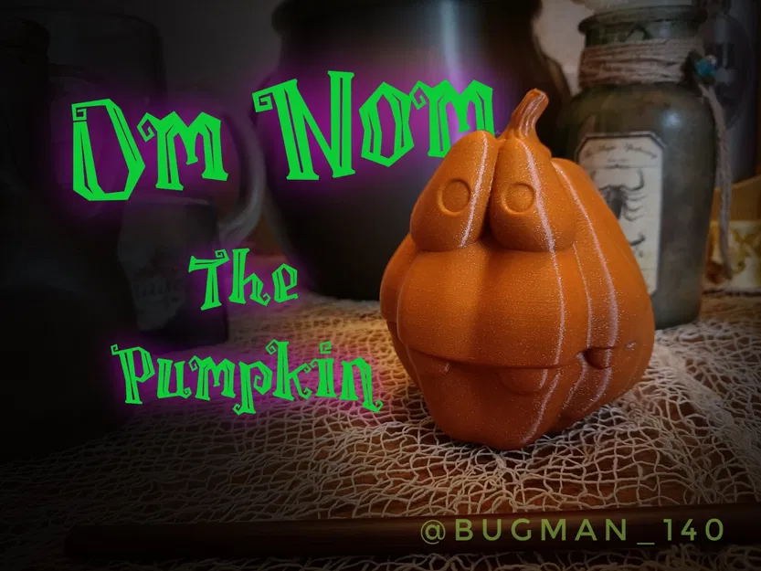 Quả bí ngô Om Nom dễ thương cho trang trí Halloween - Image 1