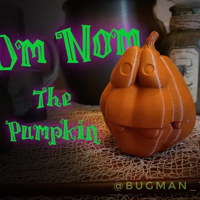 Quả bí ngô Om Nom dễ thương cho trang trí Halloween