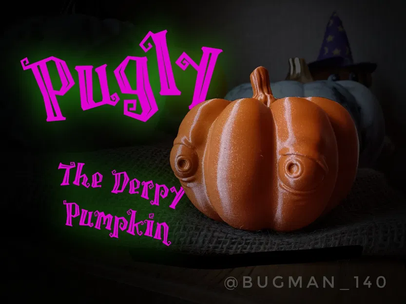 Quả bí ngô ngộ nghĩnh Pugly cho trang trí Halloween - Image 1