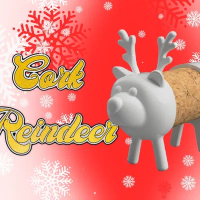 Cây tuần lộc dễ thương từ nút chai rượu