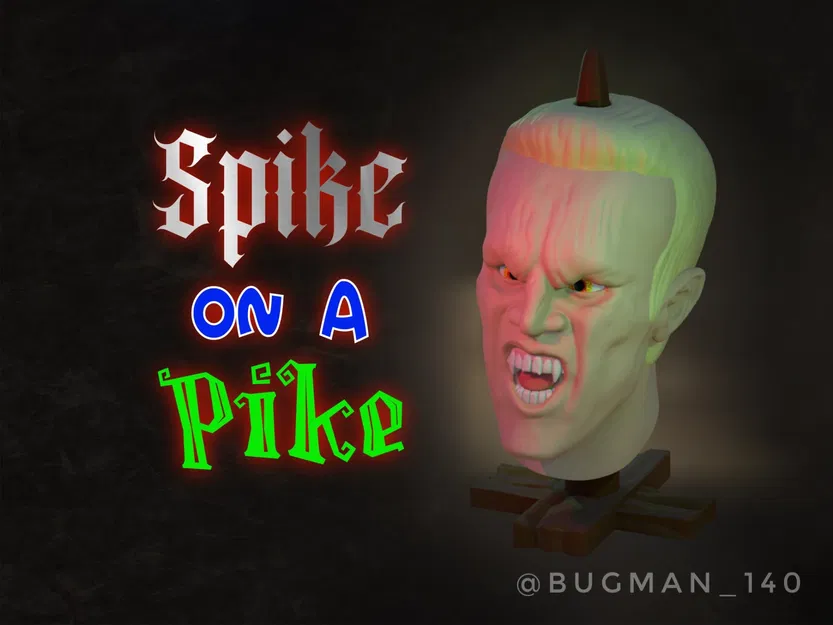 Mô hình đầu ma cà rồng gắn trên cây giáo - Image 1