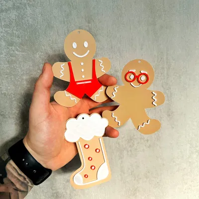 Vật trang trí Giáng sinh hình bánh gừng không cần AMS