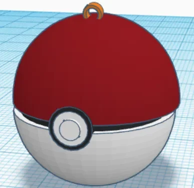Móc khóa hoặc pendant Pokeball độc đáo bằng cát và sơn 1