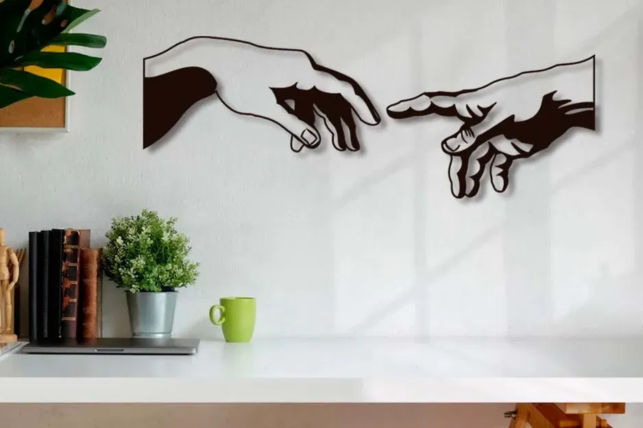 Tranh tường tối giản "La Creación - Manos - Image 1