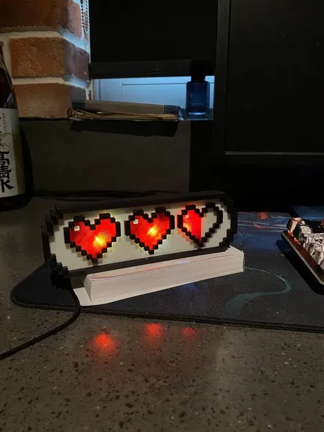 Đèn bàn pixel art hình trái tim nhấp nháy - Image 2