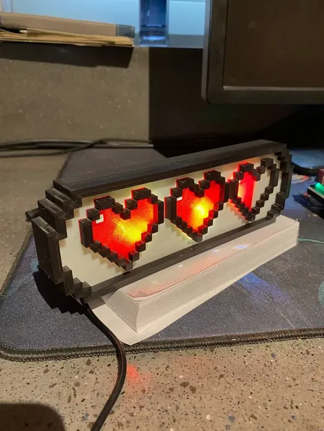 Đèn bàn pixel art hình trái tim nhấp nháy - Image 3
