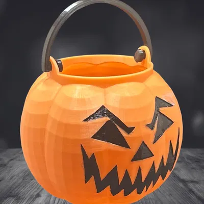Xô kẹo hình bí ngô cho Halloween vui nhộn