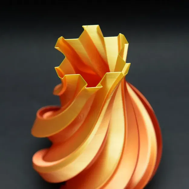 Bình hoa hình rãnh với màu sắc chuyển sắc độc đáo - Image 4