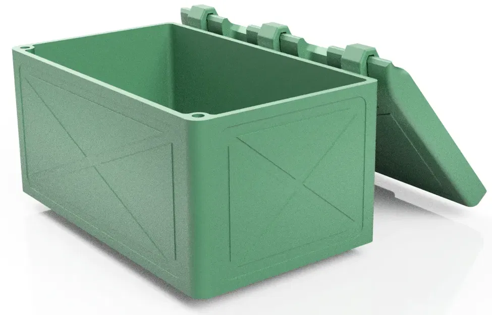 Hộp đơn giản với nắp tích hợp cho in 3D - Image 1