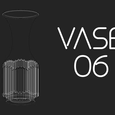 Váza 06 với đế lục giác và bề mặt sóng