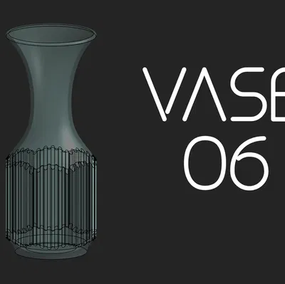 Váza 06 với đế lục giác và bề mặt sóng