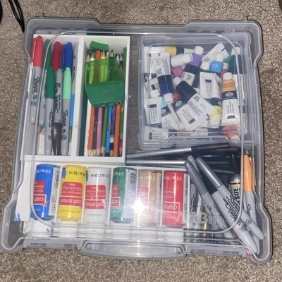 Bộ tổ chức dụng cụ nghệ thuật cho hộp nhựa vuông