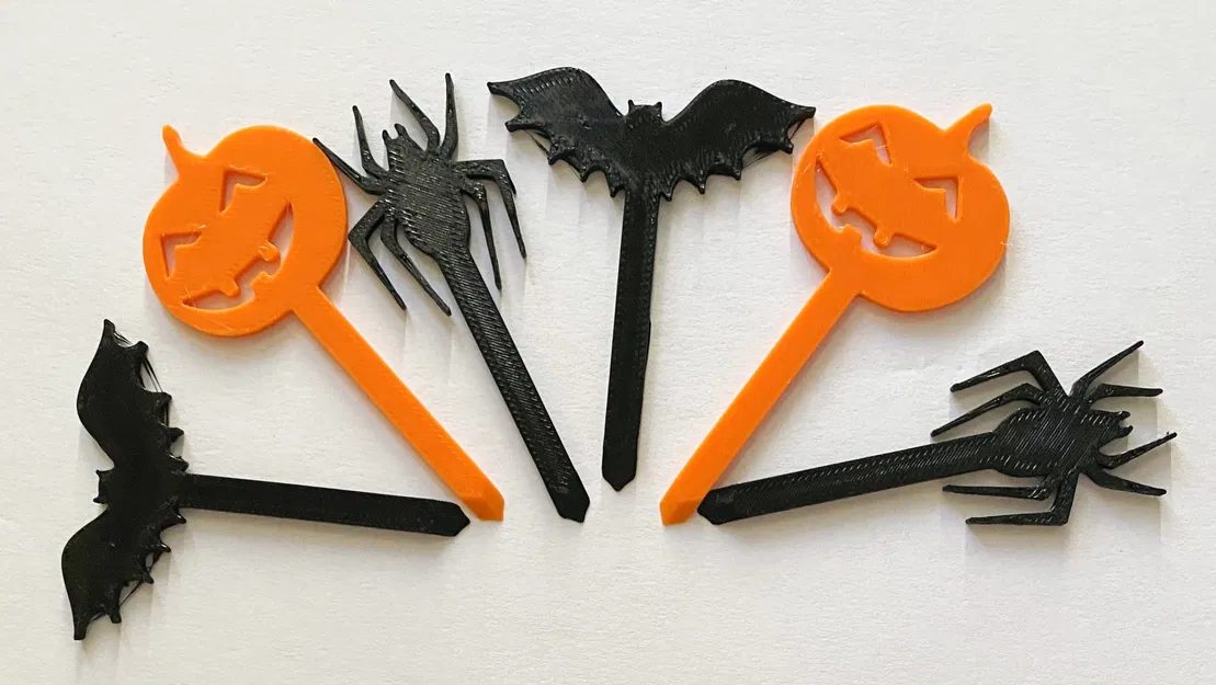 Nắp bánh cupcake Halloween với hình bí ngô, nhện và dơi - Image 1