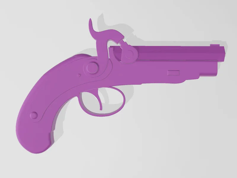 Súng ngắn kiểu bóng và nắp cho in 3D - Image 1