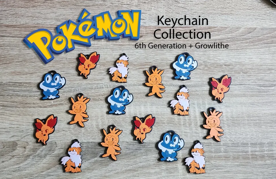 Bộ sưu tập móc khóa Pokemon thế hệ 6 và Growlithe - Image 1