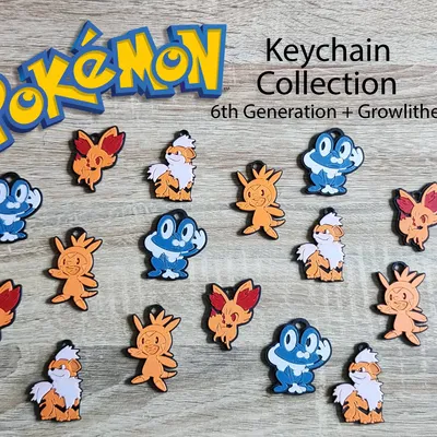 Bộ sưu tập móc khóa Pokemon thế hệ 6 và Growlithe