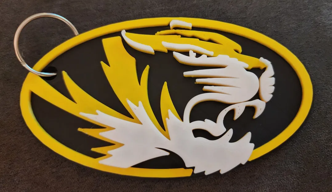Biểu tượng và móc khóa Missouri Tigers nhiều màu sắc - Image 1