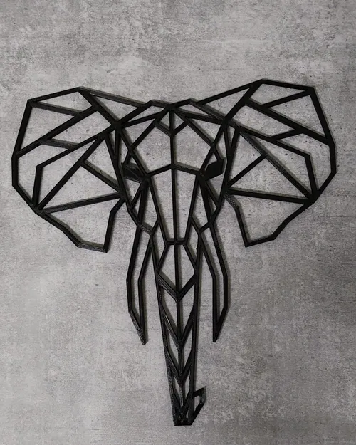 Đầu voi phong cách low poly - Image 1