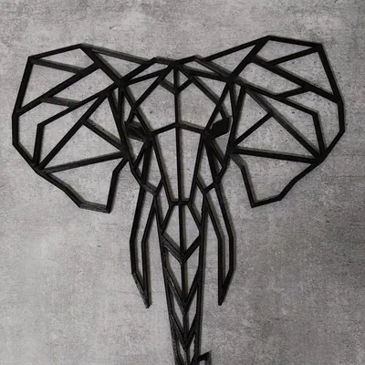 Đầu voi phong cách low poly