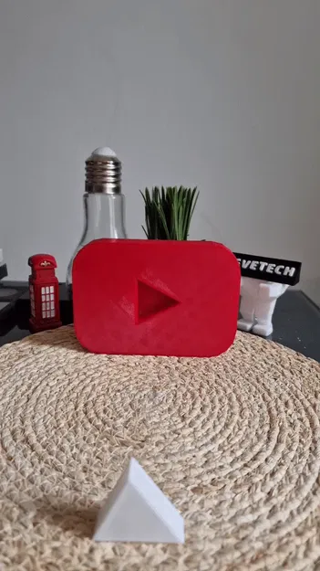 Nút Play YouTube từ tính với logo đỏ trắng đặc trưng - Image 1