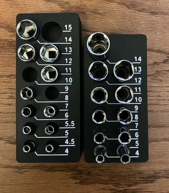 Giá đỡ socket 1/4" cho bộ dụng cụ cơ khí Gridfinity - Image 1