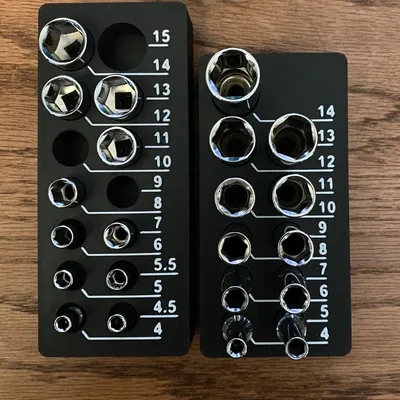 Giá đỡ socket 1/4" cho bộ dụng cụ cơ khí Gridfinity