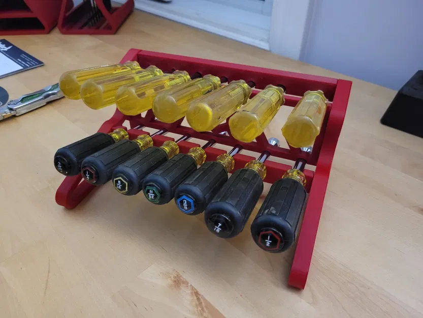 Giá đỡ dụng cụ vặn đai ốc 14 món cho cả bộ mét và inch - Image 1