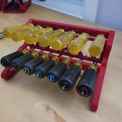 Giá đỡ dụng cụ vặn đai ốc 14 món cho cả bộ mét và inch