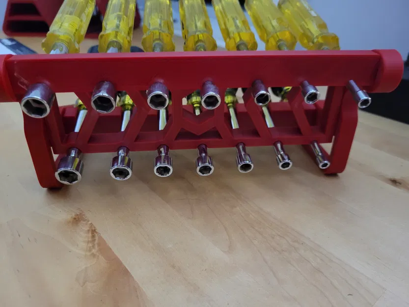 Giá đỡ dụng cụ vặn đai ốc 14 món cho cả bộ mét và inch - Image 5