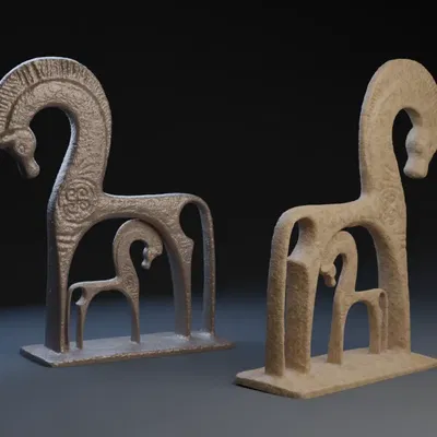 Ngựa Hy Lạp và Attic trong tác phẩm nghệ thuật mẹ và con